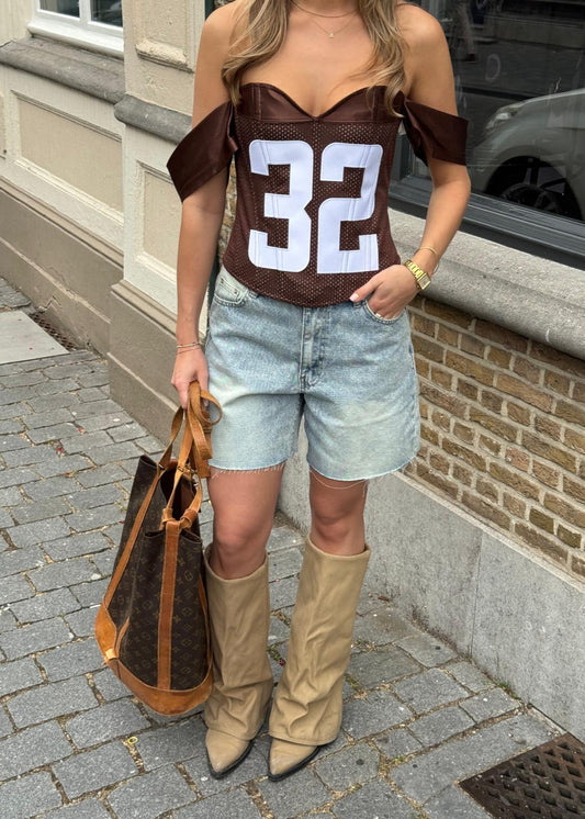 Jersey Corsettop Brown