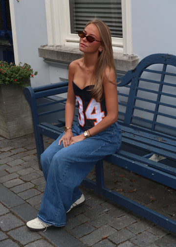 Jersey Corset Top Navy strapless